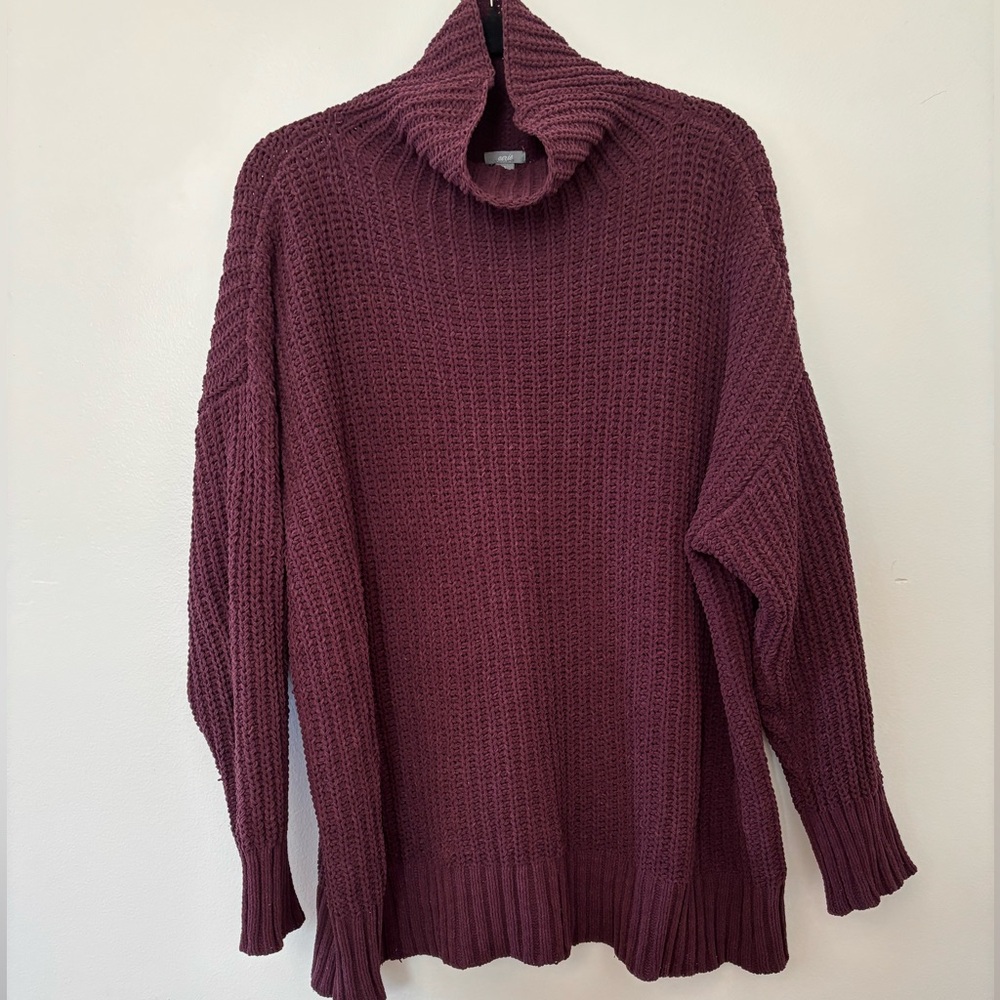 Aerie Women's Burgundy Turtleneck  Sweater